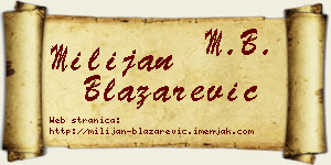Milijan Blažarević vizit kartica